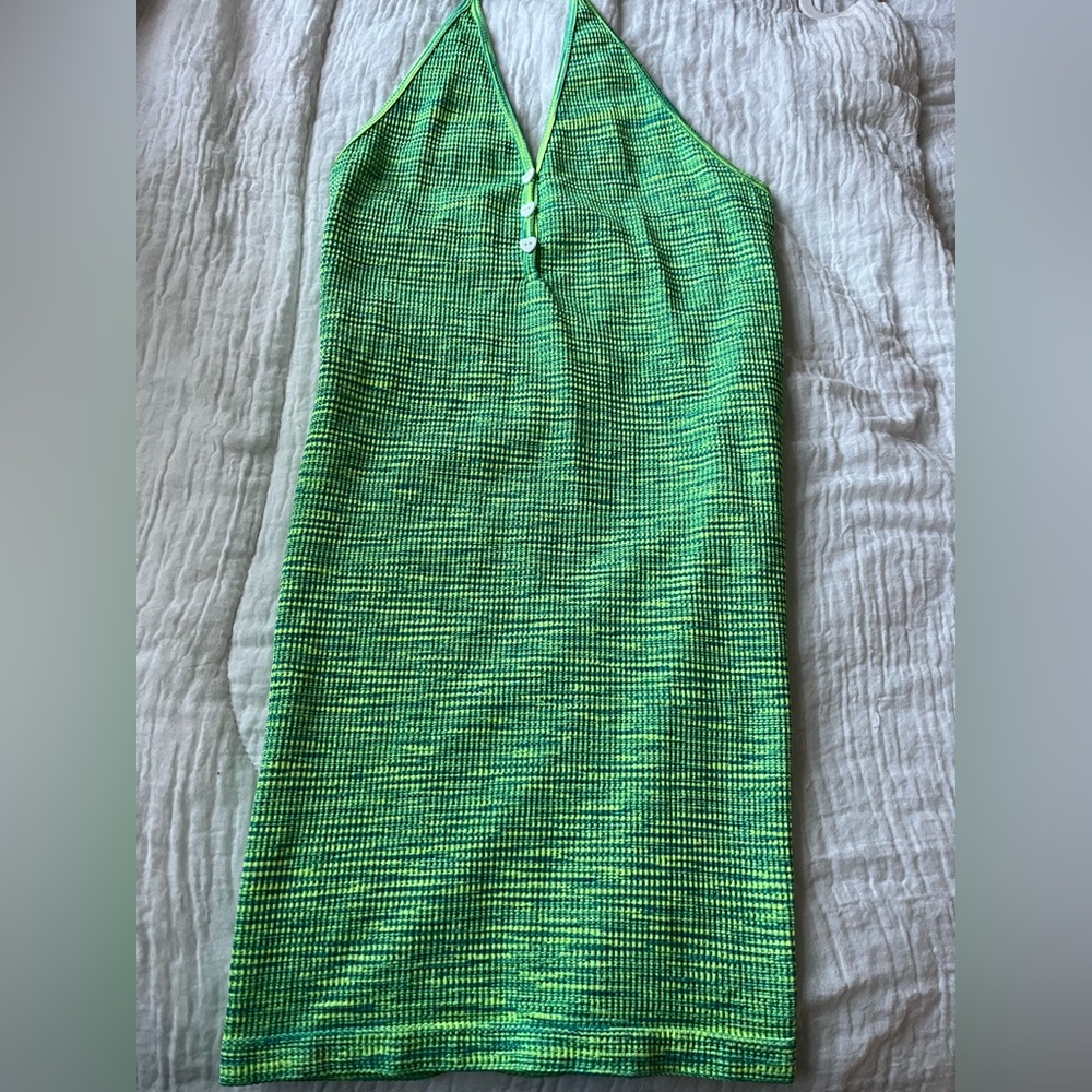 Forever 21 Green & Blue Halter Tie Dress